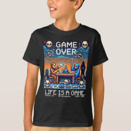 人生はゲームである…：ゲームオーバー（男の子ゲーマー子供） Tシャツ