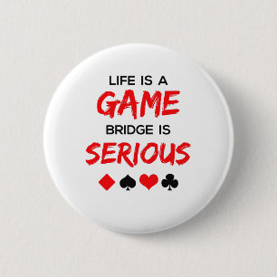 人生はゲームの架け橋は深刻なカードゲーム 缶バッジ