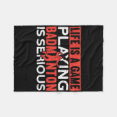 人生はゲームのDminton遊は深刻なDmであおもしろいる フリースブランケット (正面(横))