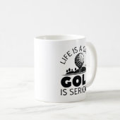 人生はゲームゴルフは深刻だ コーヒーマグカップ (正面右)