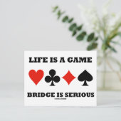 人生はゲームブリッジは深刻である(4つのカードスーツ) ポストカード (スタンド正面)