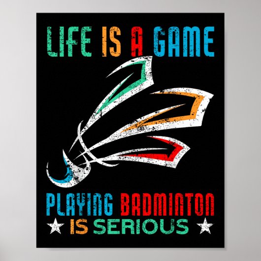 人生はゲーム遊のバドミントンだおもしろい ポスター (正面)