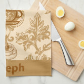 人生はコーヒーから始まる キッチンタオル (四つ折り)