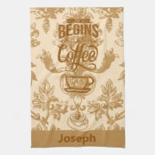 人生はコーヒーから始まる キッチンタオル (縦)