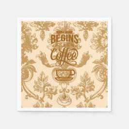 人生はコーヒーから始まる スタンダードカクテルナプキン
