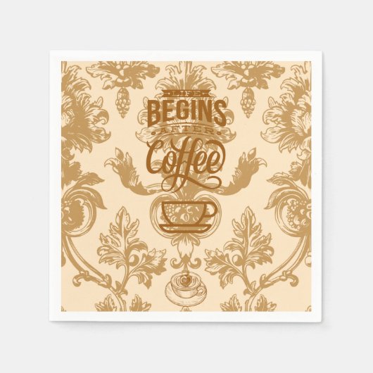 人生はコーヒーから始まる スタンダードカクテルナプキン (正面)