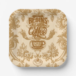 人生はコーヒーから始まる ペーパープレート