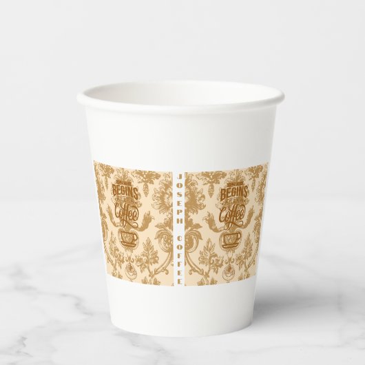 人生はコーヒーから始まる 紙コップ (正面)