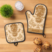 人生はコーヒーから始まる 鍋つかみ&鍋敷きセット (トップダウン)