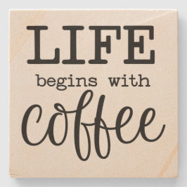 人生はコーヒーで始まる- ストーンコースター