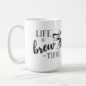 人生はコーヒーのおかげで美しい コーヒー愛好家 コーヒーマグカップ (左)