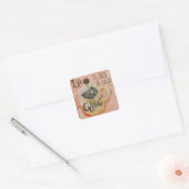 人生はコーヒーのアートワークを作るシールのカップだ スクエアシール (封筒)