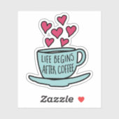 人生はコーヒーの後から始まる |コおもしろいーヒー シール (シート)