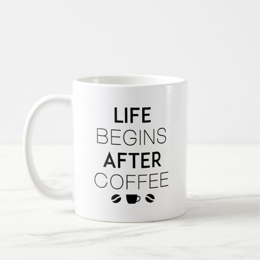 人生はコーヒーの後から始まる コーヒーマグカップ (左)