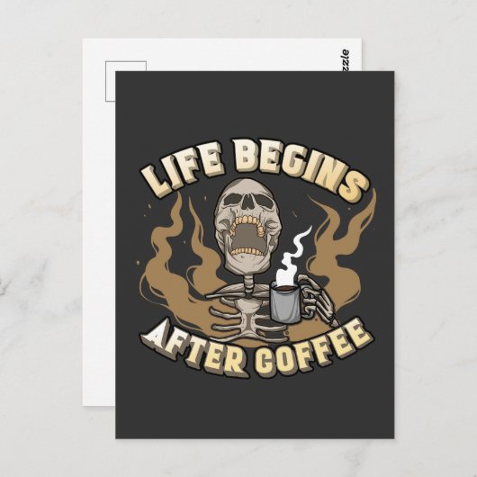 人生はコーヒーの後から始まる ポストカード (正面/裏面)