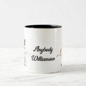 人生はコーヒーの後から始まパーソナライズされたる ツートーンマグカップ (中央)