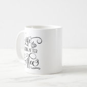 人生はコーヒーの後に始まる – コーヒー引用文コーヒーマグ コーヒーマグカップ (正面左)