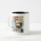 人生はコーヒーを飲んで始まる ツートーンマグカップ (正面左)