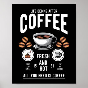 人生はコーヒーバリスタ引用文の後に始まる ポスター