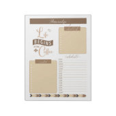 人生はコーヒー引用文の毎日のプランナーの後に始まる ノートパッド (回転)