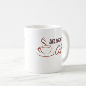 人生はコーヒー、コーヒーフルマグの後に始まる コーヒーマグカップ (正面右)