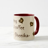 人生はコーヒー、茶色のマグカップなしで退屈だ マグカップ (正面右)