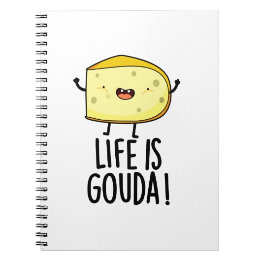 人生はゴウダユーモア ポジティブチーズパンのようだ ノートブック (正面)