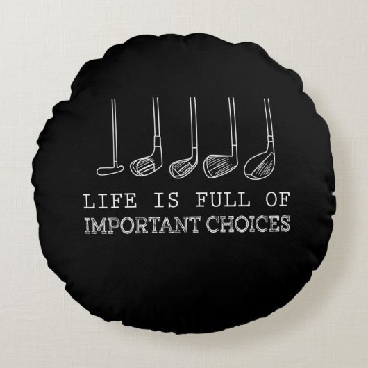人生はゴルフの重要な選択でいっぱいだ ラウンドクッション (正面)