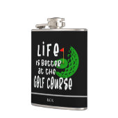 人生はゴルフ場ゴルフのおもしろい引用文が良い フラスク (左)