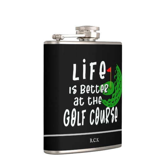 人生はゴルフ場ゴルフのおもしろい引用文が良い フラスク (右)