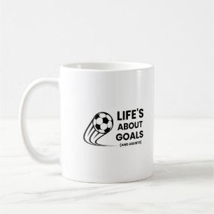 人生はゴールとアシストだ!面白いサッカー コーヒーマグカップ