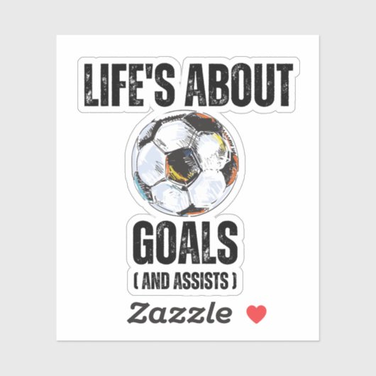 人生はゴールとアシストだ!面白いサッカー シール (シート)
