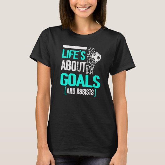 人生はゴールとアシストFutbolサッカー13 Tシャツ (正面)