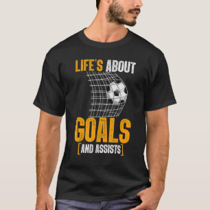 人生はゴールとアシストFutbolサッカー16 Tシャツ