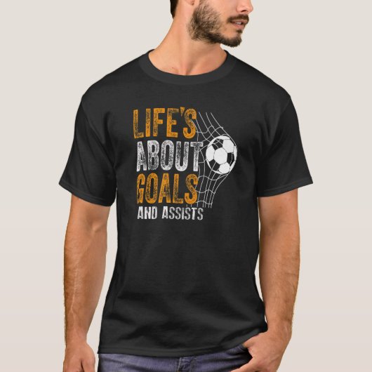 人生はゴールとアシストFutbolサッカー20 Tシャツ (正面)