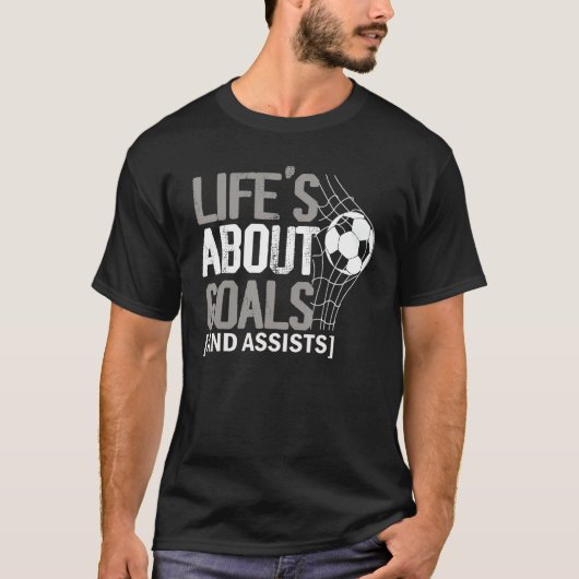人生はゴールとアシストFutbolサッカー22 Tシャツ (正面)