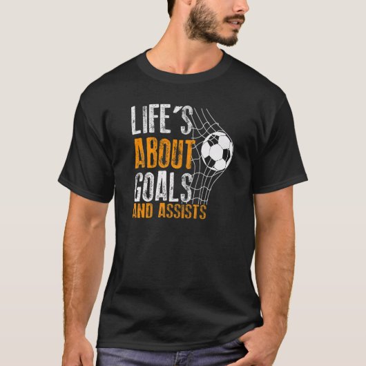 人生はゴールとアシストFutbolサッカー2 Tシャツ (正面)