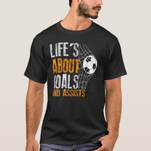 人生はゴールとアシストFutbolサッカー6 Tシャツ (正面)