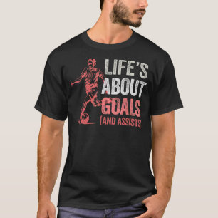 人生はゴールと補助男性の女性Futbol Sについて Tシャツ