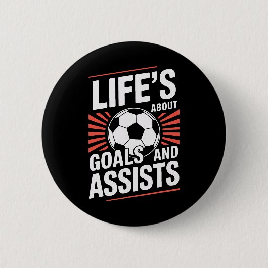 人生はゴールとISTSピッチサッカー 缶バッジ (正面)