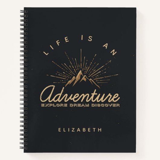 人生はゴールデンサンレイズの冒険の山 ノートブック (正面)