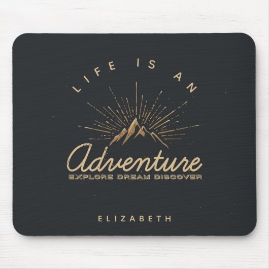 人生はゴールデンサンレイズの冒険の山 マウスパッド (正面)