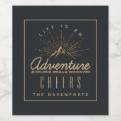 人生はゴールデンサンレイズの冒険の山 ワインラベル (シングルラベル)