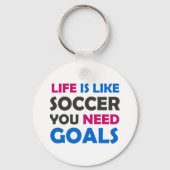 人生はサッカーのようなものだゴールのネクタイが必要 キーホルダー (正面)