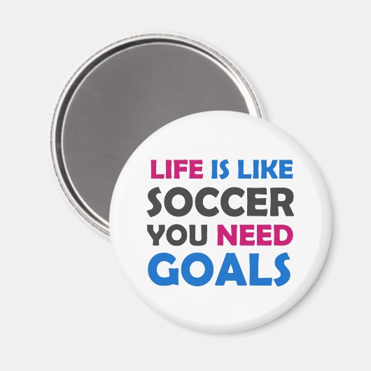 人生はサッカーのようなものだゴールのネクタイが必要 マグネット (正面/裏面)