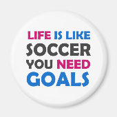 人生はサッカーのようなものだゴールのネクタイが必要 マグネット (正面)