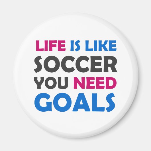 人生はサッカーのようなものだゴールのネクタイが必要 マグネット (正面)