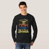 人生はサーファーの方がビーチだ Tシャツ (正面フル)