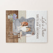 人生はシェットランドシェプドッグジグソーのパズル ジグソーパズル (横)