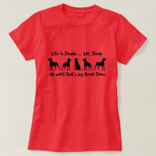 人生はシンプル食べ、眠りは非常に平凡で、犬のペット Tシャツ